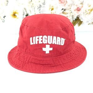 Officially Licensed Lifeguard Red Bucket Beach Sun Hat Size Small Medium